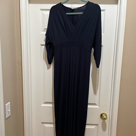 Ingrid & Isabel Navy Blue Kimono Style Maxi Maternity Dress Large Stretchy Soft - Picture 1 of 8